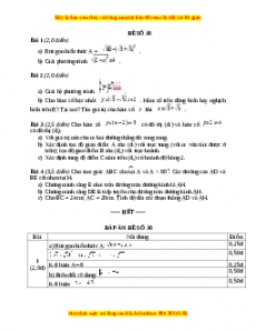 Đề thi Toán 9 học kì 1 năm 2022 - 2023 - Đề 30