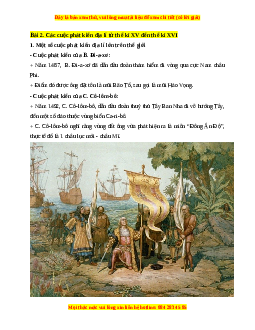 Lý thuyết Lịch sử 7 Cánh diều Bài 2: Các cuộc phát kiến địa lí từ thế kỉ XV đến thế kỉ XVI