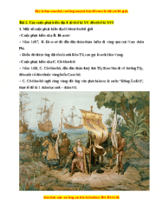 Lý thuyết Lịch sử 7 Cánh diều Bài 2: Các cuộc phát kiến địa lí từ thế kỉ XV đến thế kỉ XVI