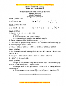 Đề thi chọn HSG cấp Trường môn Toán 6 năm 2022 - 2023 - THCS Trương Quang An có đáp án