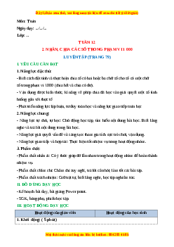 Giáo án Luyện tập Toán 3 Cánh diều Toán 3
