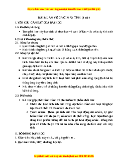 Giáo án Bài 4: Làm việc với máy tính Tin học 3 Kết nối tri thức