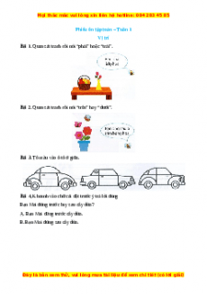 Bài tập cuối tuần Toán lớp 1 Tuần 1 Chân trời sáng tạo (có lời giải)