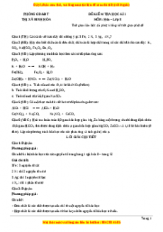 Đề thi học kì 1 Hóa lớp 8 năm 2023 Phòng GD và ĐT Thị Xã Ninh Hòa