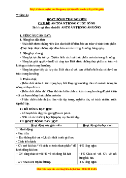 Giáo án HĐTN lớp 3 Tuần 34 Cánh diều: An toàn trong ăn uống