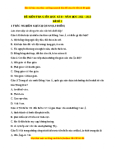 Đề thi giữa kì 2 Lịch sử 10 Kết nối tri thức năm 2022 - 2023 (Đề 2)