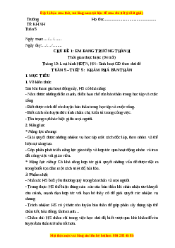 Giáo án Hoạt động trải nghiệm 7 Cánh diều Chủ đề 2: Em đang trưởng