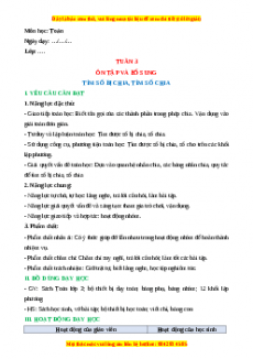 Giáo án Tìm số bị chia, Tìm số chia Toán 3 Chân trời sáng tạo