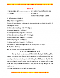 Đề thi cuối kì 2 Tiếng Việt lớp 5 năm 2023 (Đề 35)