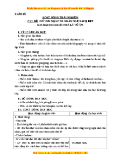 Giáo án Tuần 15: Nhà là tổ ấm Hoạt động trải nghiệm 3 Kết nối tri thức