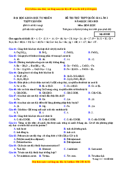 Đề thi thử Hóa Học trường Chuyên KHTN Hà Nội lần 2 năm 2023