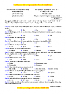 Đề thi thử Hóa học Sở Bắc Ninh lần 2 năm 2023