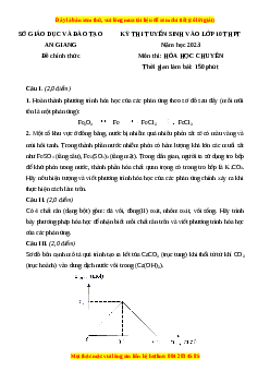Đề thi vào 10 môn Hóa học năm 2023 - Trường THPT Chuyên An Giang