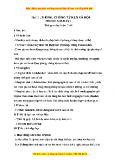 Giáo án GDCD 7 Bài 11 (Chân trời sáng tạo): Phòng, chống tệ nạn xã hội