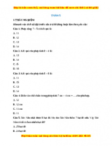 Bài tập cuối tuần Toán lớp 2 Tuần 5 Chân trời sáng tạo (có lời giải)