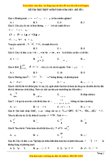 Đề thi thử THPT Quốc Gia môn Toán có đáp án (đề 1 ) - thầy Nguyễn Phụ Hoàng Lân