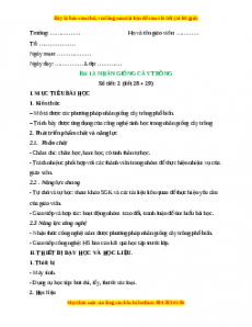 Giáo án Công nghệ 10 (Kết nối tri thức) Bài 13: Nhân giống cây trồng