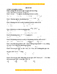 Đề thi cuối học kì 2 Toán 8 năm 2022 - 2023 - Đề 45