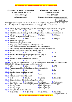 Đề thi thử Hóa Học trường Chuyên Võ Nguyên Giáp năm 2023