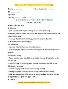 Giáo án Công nghệ 10 (Kết nối tri thức) Bài 4: Sử dụng, bảo vệ và cải tạo đất trồng