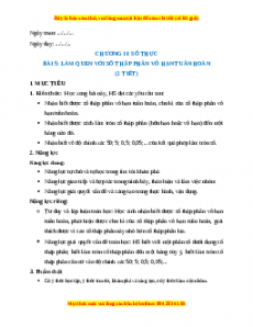 Giáo án Làm quen với số thập phân vô hạn tuần hoàn Toán 7 Kết nối tri thức