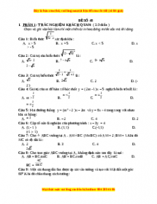 Đề thi Toán 9 học kì 1 năm 2022 - 2023 - Đề 48