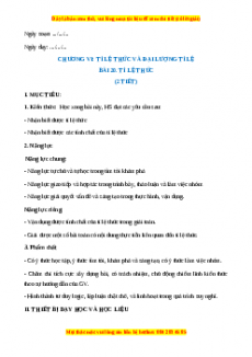 Giáo án Toán 7 Học kì 2 Kết nối tri thức