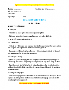Giáo án Công nghệ 6 Bài 6 (Cánh diều): Bảo quản thực phẩm