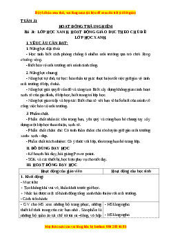Giáo án Tuần 31: Lớp học xanh Hoạt động trải nghiệm 3 Kết nối tri thức