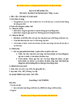 Giáo án Bài 8: Sơ đồ hình cây. Tổ chức thông tin trong máy Tin học 3 Kết nối tri thức