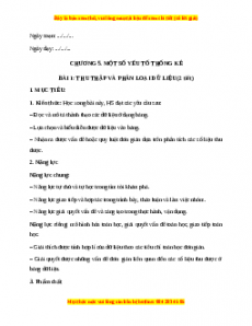 Giáo án Toán 7 Chân trời sáng tạo Chương 5 Bài 1: Thu nhập và phân loại dữ liệu
