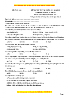 Đề thi THPT Quốc Gia Hóa năm 2023 Beeclass - Đề 12