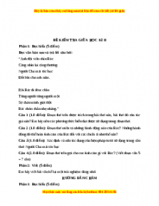 Đề thi giữa kì 2 Ngữ văn 6 Cánh diều (Đề 5)
