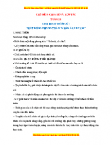 Giáo án HĐTN  1 Cánh diều Tuần 29