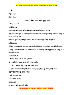 Giáo án Luyện tập trang 12 Toán 9 Học kì 2