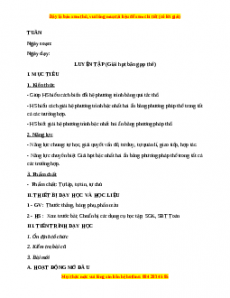 Giáo án Luyện tập trang 12 Toán 9 Học kì 2