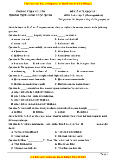 Đề thi học kì 1 Tiếng anh 12 năm 2022 - 2023 (Đề 10)
