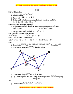 Đề thi giữa kì 1 Toán 8 năm 2023 - Đề 44