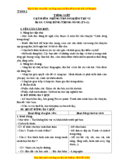 Giáo án Cánh rừng trong nắng (T1+2) Tiếng việt 3 Kết nối tri thức