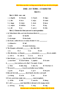 Luyện giải bộ đề kiểm tra định kỳ Tiếng Anh 9 - Hoa Nguyễn