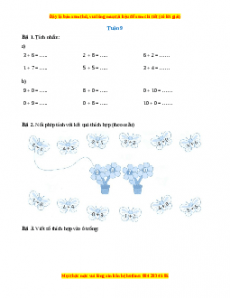 Bài tập cuối tuần Toán lớp 1 Tuần 9 Cánh diều (có lời giải)