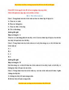 Trắc nghiệm Chủ đề F. Giải quyết vấn đề với sự trợ giúp của máy tính Tin học 7 Cánh diều