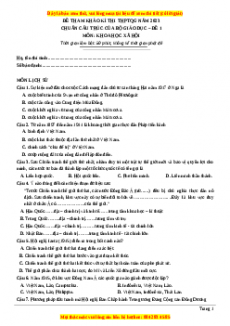 Đề luyện thi TN THPT Quốc Gia môn KHXH có đáp án ( đề 1 )