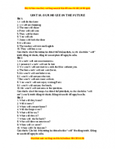 Unit 10: OUR HOUSE IN THE FUTURE - Luyện chuyên sâu Ngữ pháp và Bài tập tiếng Anh 6