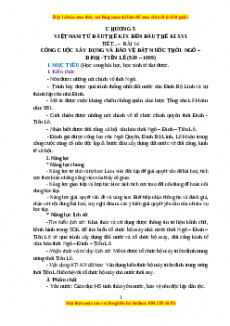 Giáo án Bài 14 Lịch sử 7 Chân trời sáng tạo (2024): Công cuộc xây dựng và bảo vệ đất nước thời Ngô - Đinh - Tiền Lê