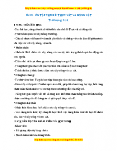 Giáo án TNXH 1 Chân trời sáng tạo Ôn tập chủ đề Thực vật và Động vật