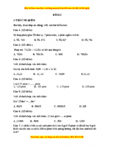 Bộ đề thi Toán 5 học kì 2 năm 2022 - 2023 - Đề 23
