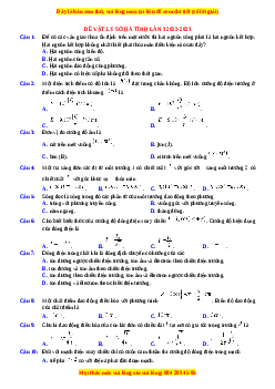 Đề thi thử Vật lí Sở Hà Tĩnh lần 3 năm 2023