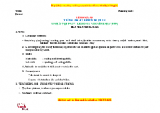 Giáo án Tiếng anh 7 Friends Plus Unit 3 THE PAST