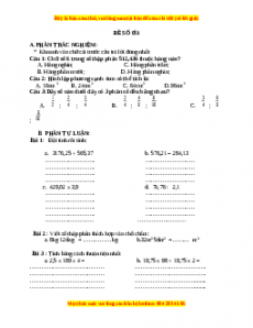 Bộ đề thi Toán 5 học kì 2 năm 2022 - 2023 - Đề 51